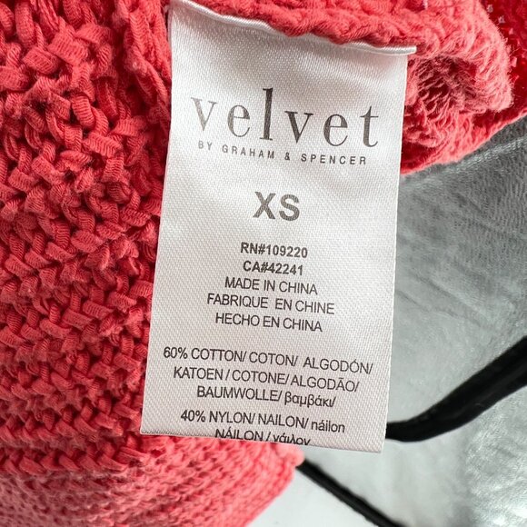 Velvet By Graham & Spencer Peach Knit V-Neck Sleeveless Sweater Size XS - Picture 10 of 13
